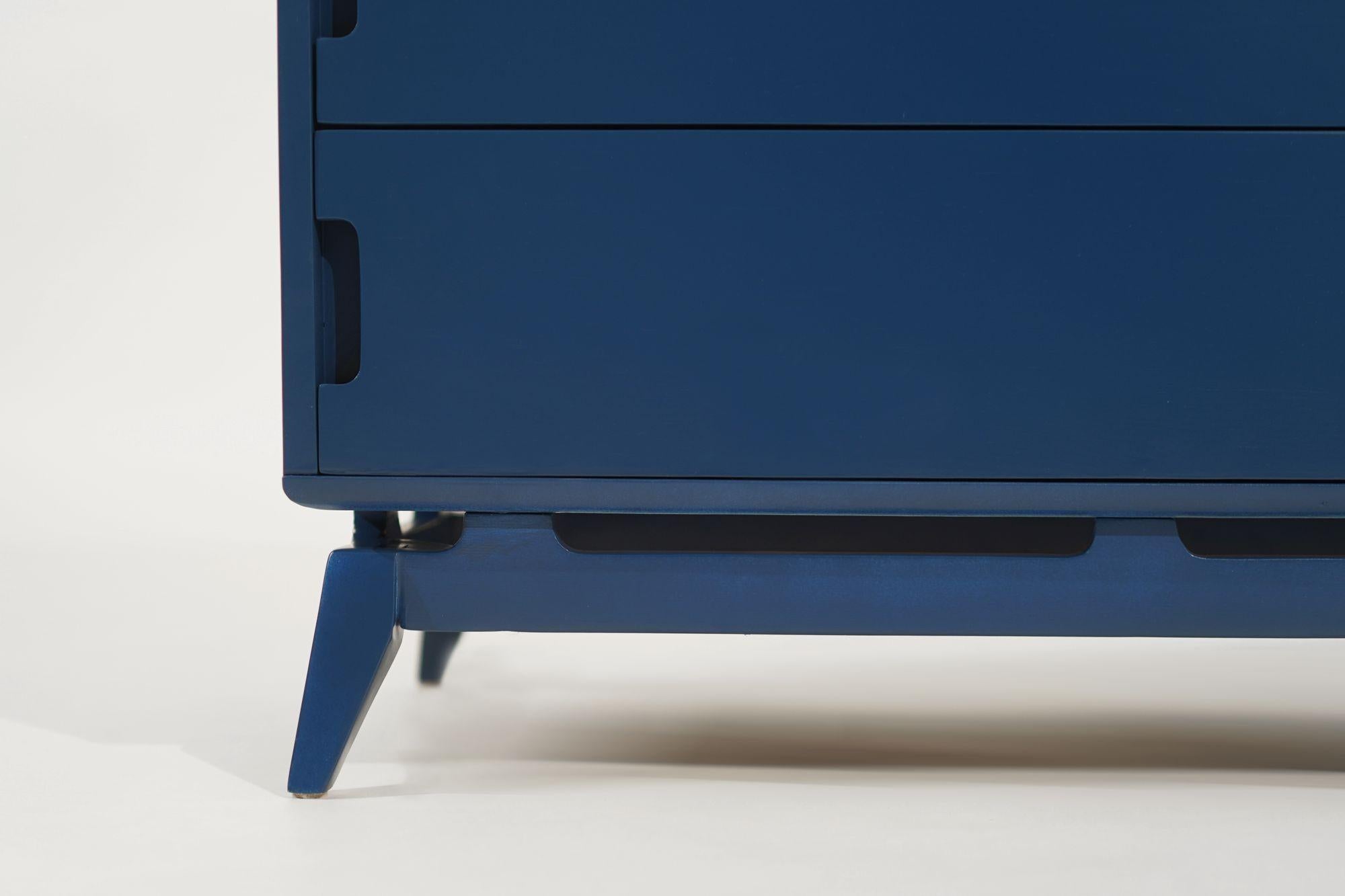 Royal Blue MCM Chests of Drawers, C. 1950s 2