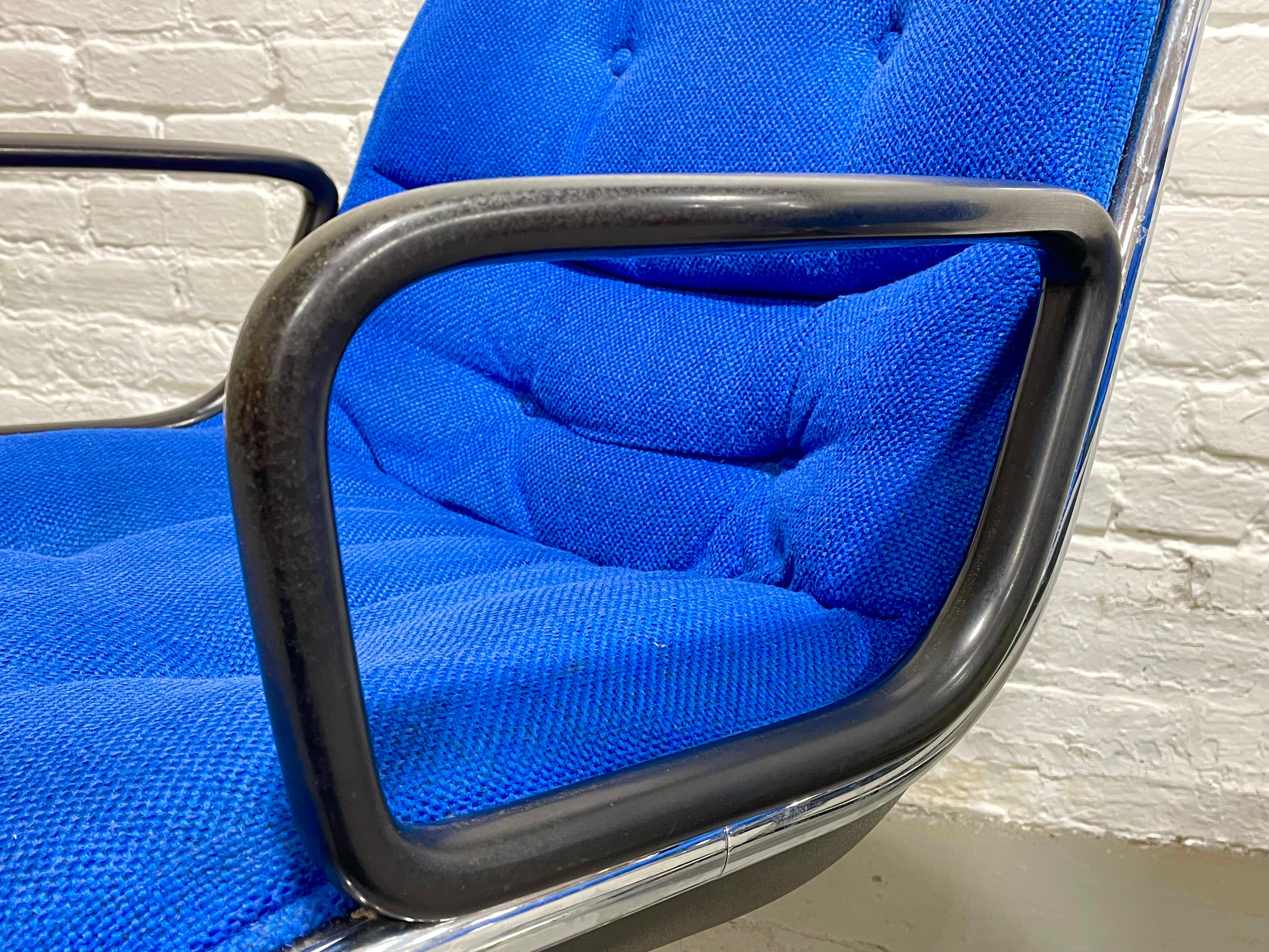 Fabric Royal Blue Mid-Century Modern Knoll Pollock Office Chair, Sold Individually