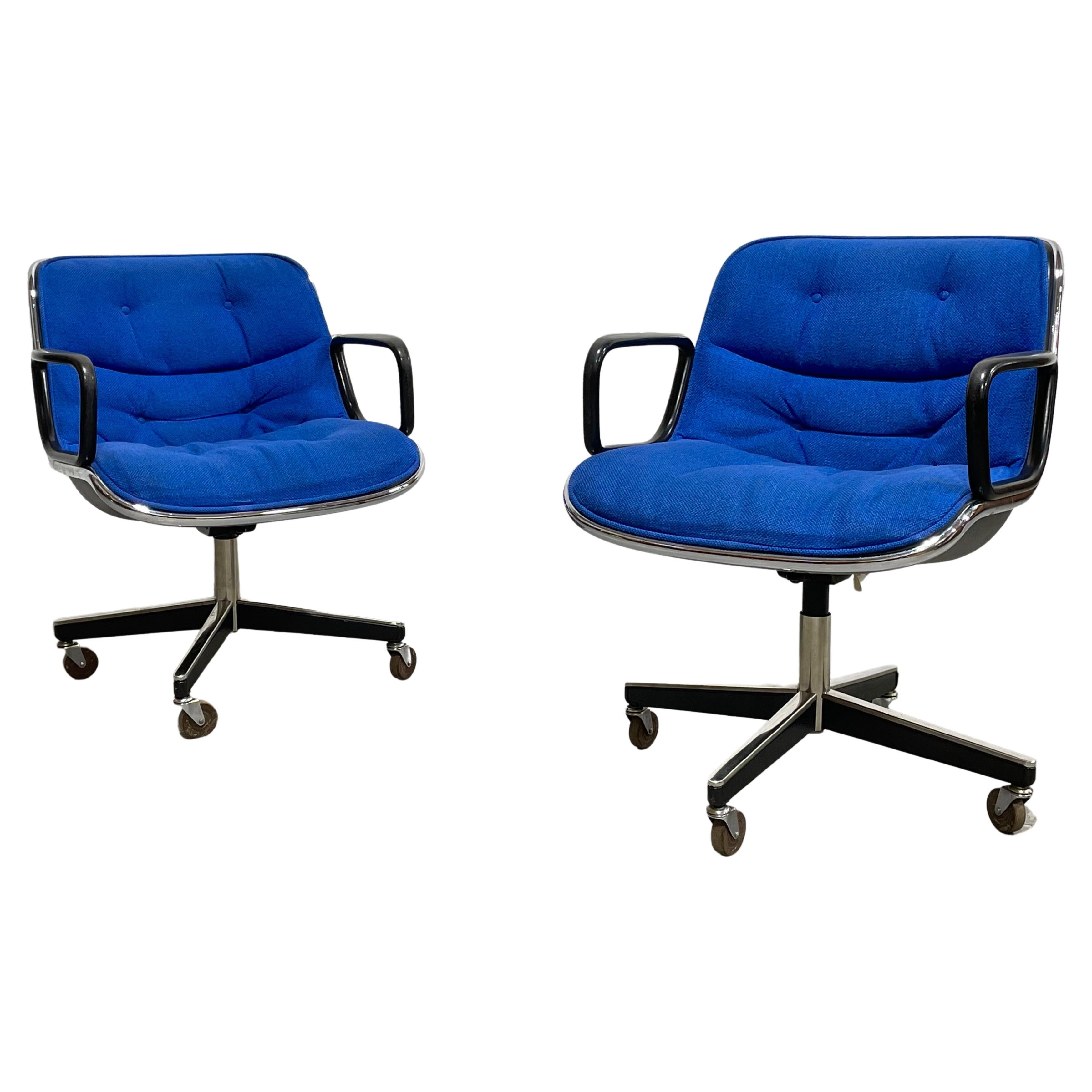 Royal Blue Mid-Century Modern Knoll Pollock Office Chair, Sold Individually