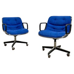Retro Royal Blue Mid-Century Modern Knoll Pollock Office Chair, Sold Individually