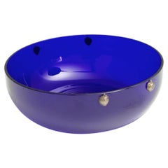 Royal Blue Murano Glass Catchall / Centrepiece by Cleto Munari, Italy, 1990s
