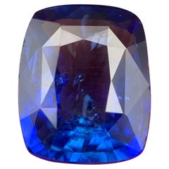 Bague et pendentif en saphir naturel bleu royal, pierre précieuse non sertie de 3,50 carats, taille coussin