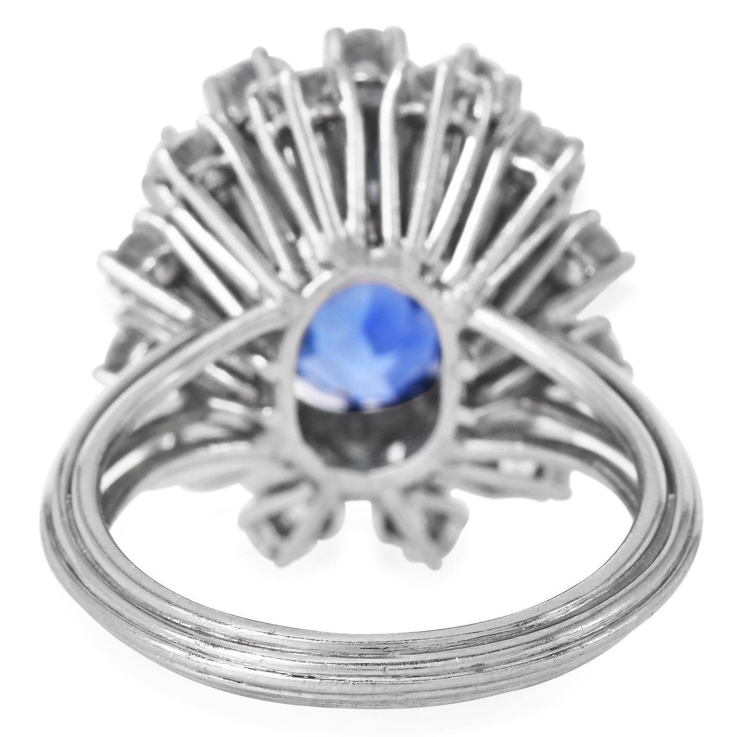 Royal Blue No Heat Natürlicher GIA Ceylon Saphir 10,50 Karat Diamantring im Zustand „Hervorragend“ im Angebot in Miami, FL