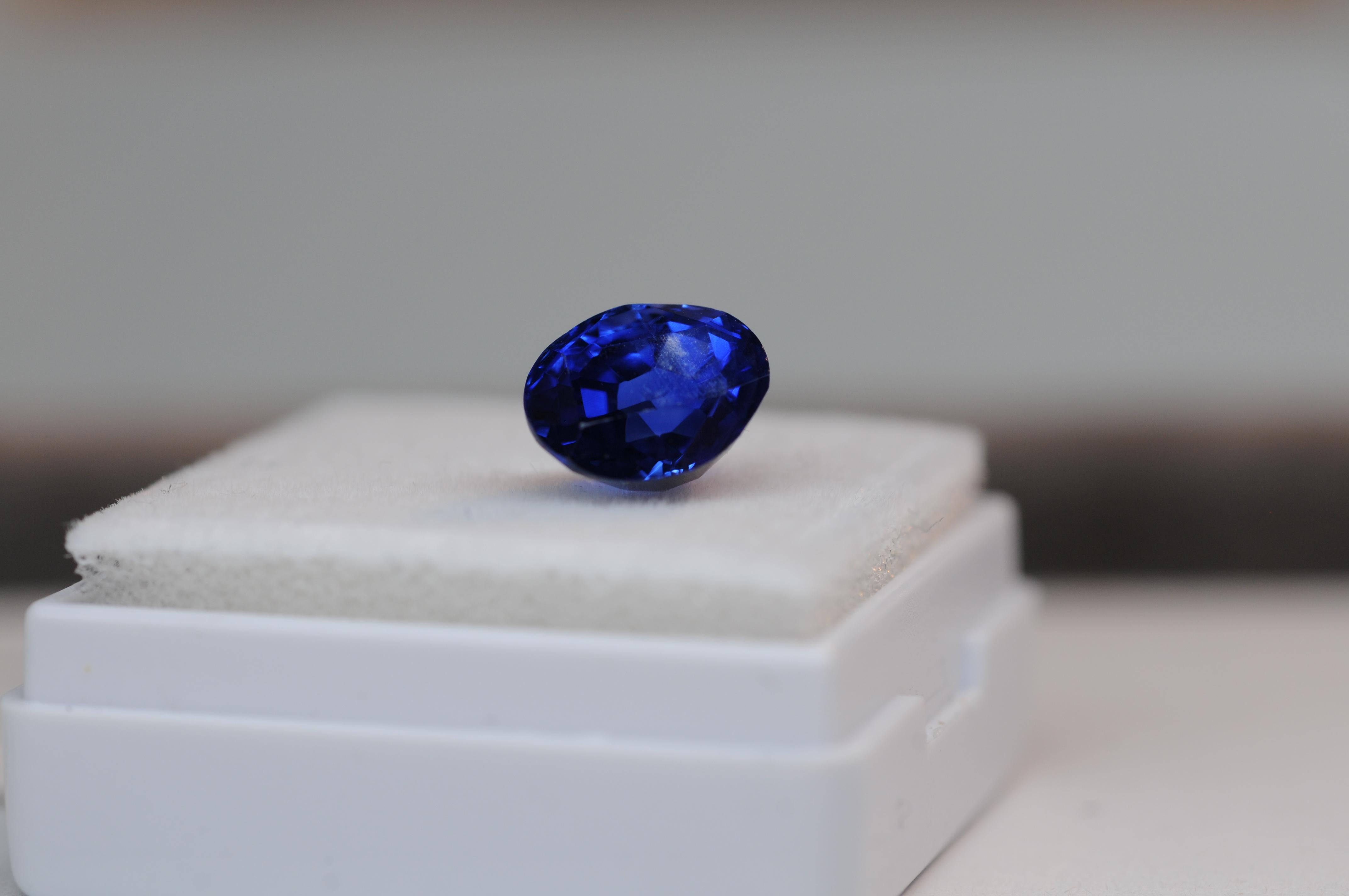 Royal blue saphire natural, no heating untreated 2.87ct Sri-Lanka(ceylon) For Sale 4