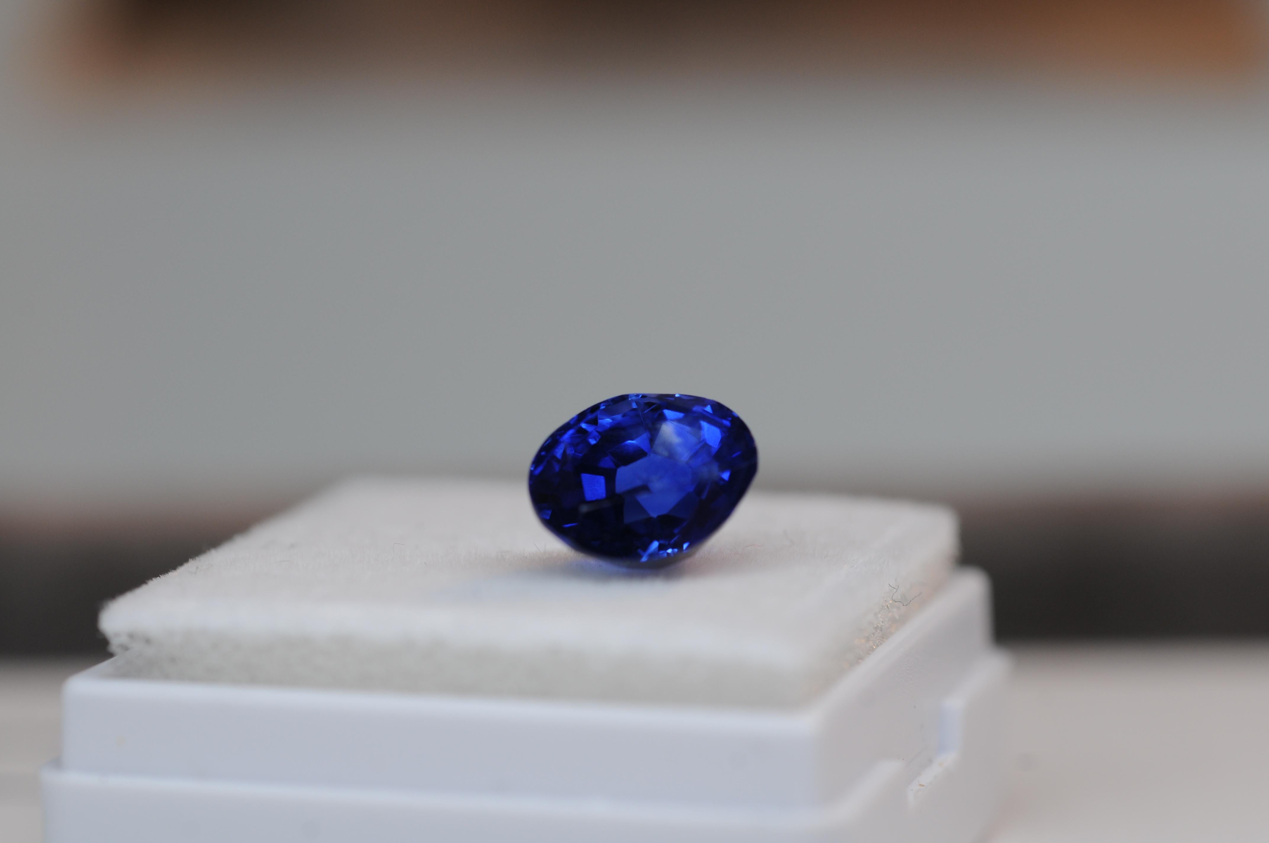 Royal blue saphire natural, no heating untreated 2.87ct Sri-Lanka(ceylon) For Sale 5