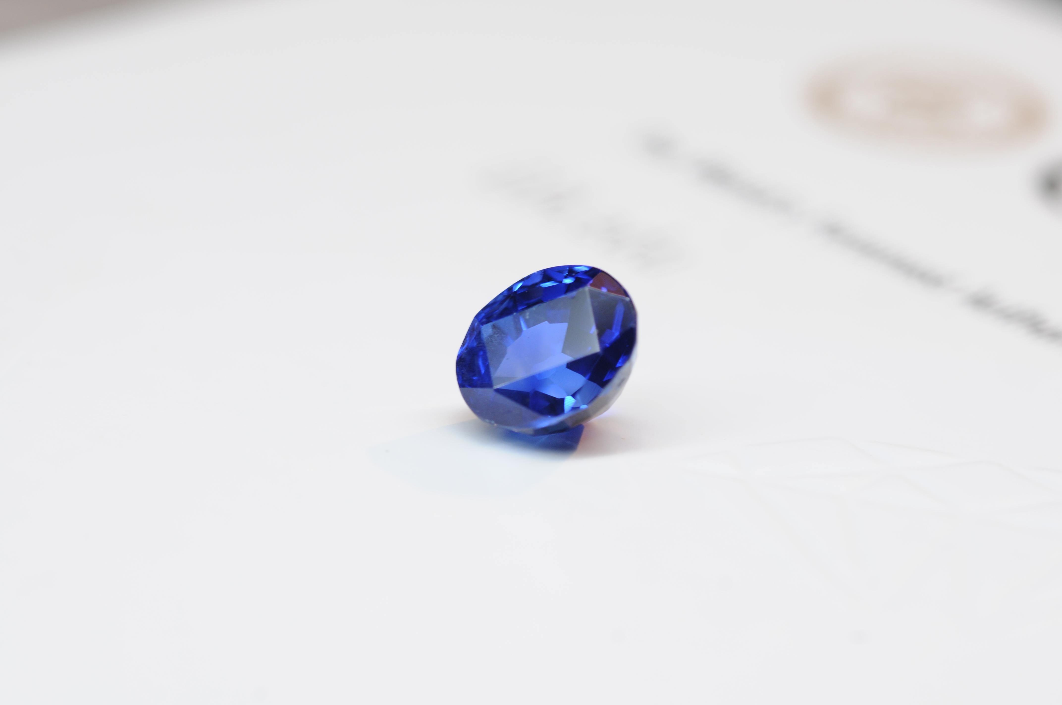 Royal blue saphire natural, no heating untreated 2.87ct Sri-Lanka(ceylon) For Sale 8
