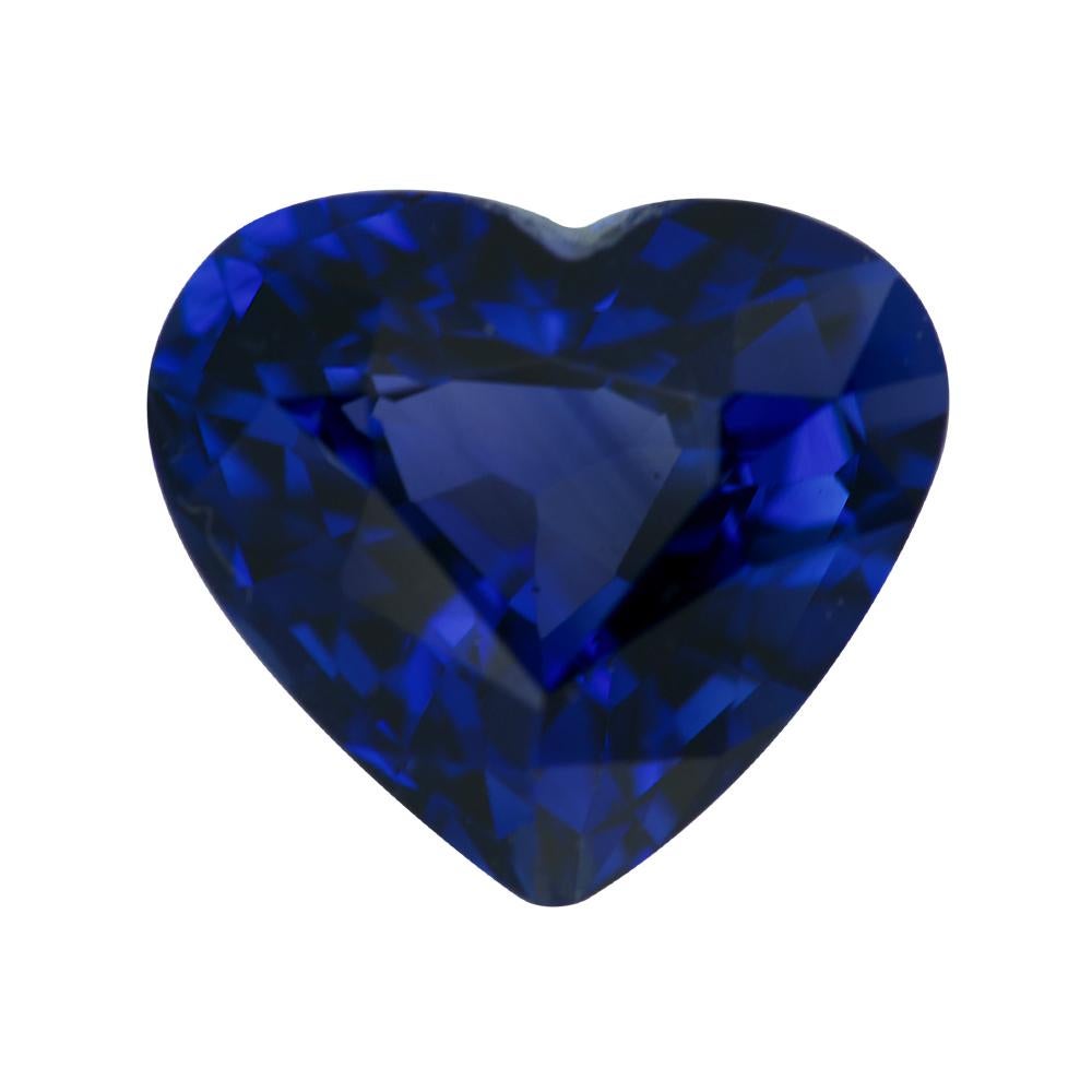 Modern Royal Blue Sapphire 1.58 Ct Heart Natural Heated, Loose Gemstone For Sale
