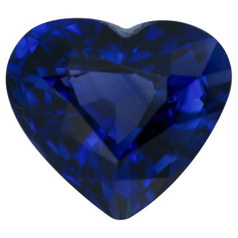 Royal Blue Sapphire 1.58 Ct Heart Natural Heated, Loose Gemstone