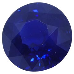 Royal Blue Sapphire, 3.70ct Round GIA Certified Unheated with Inscription
