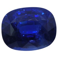 Royal Blue Sapphire 5.86ct Cushion GIA Certified Unheated with Inscription