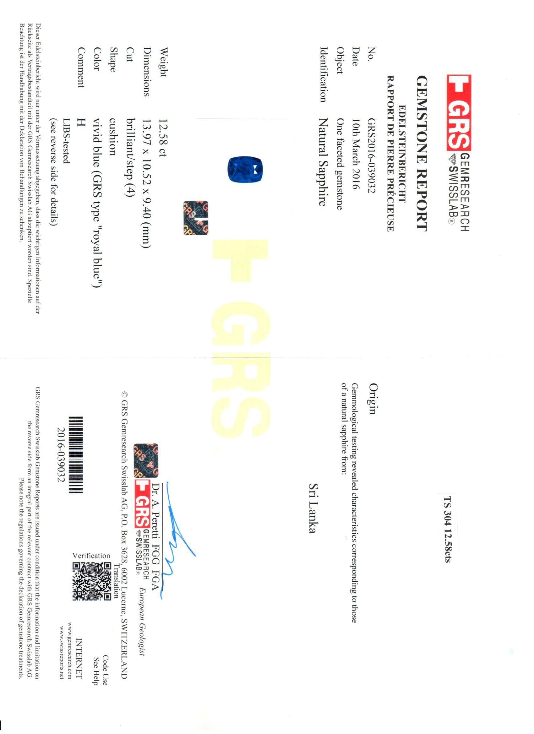 Royal Blue Sapphire and Diamond Engagement Ring cts 9.63 In New Condition For Sale In Hong Kong, HK