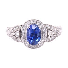 Royal Blue Sapphire Diamond Ring