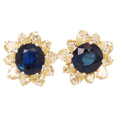 Royal Blue Sonata - Natural Burmese Sapphire set with Diamonds in 18K