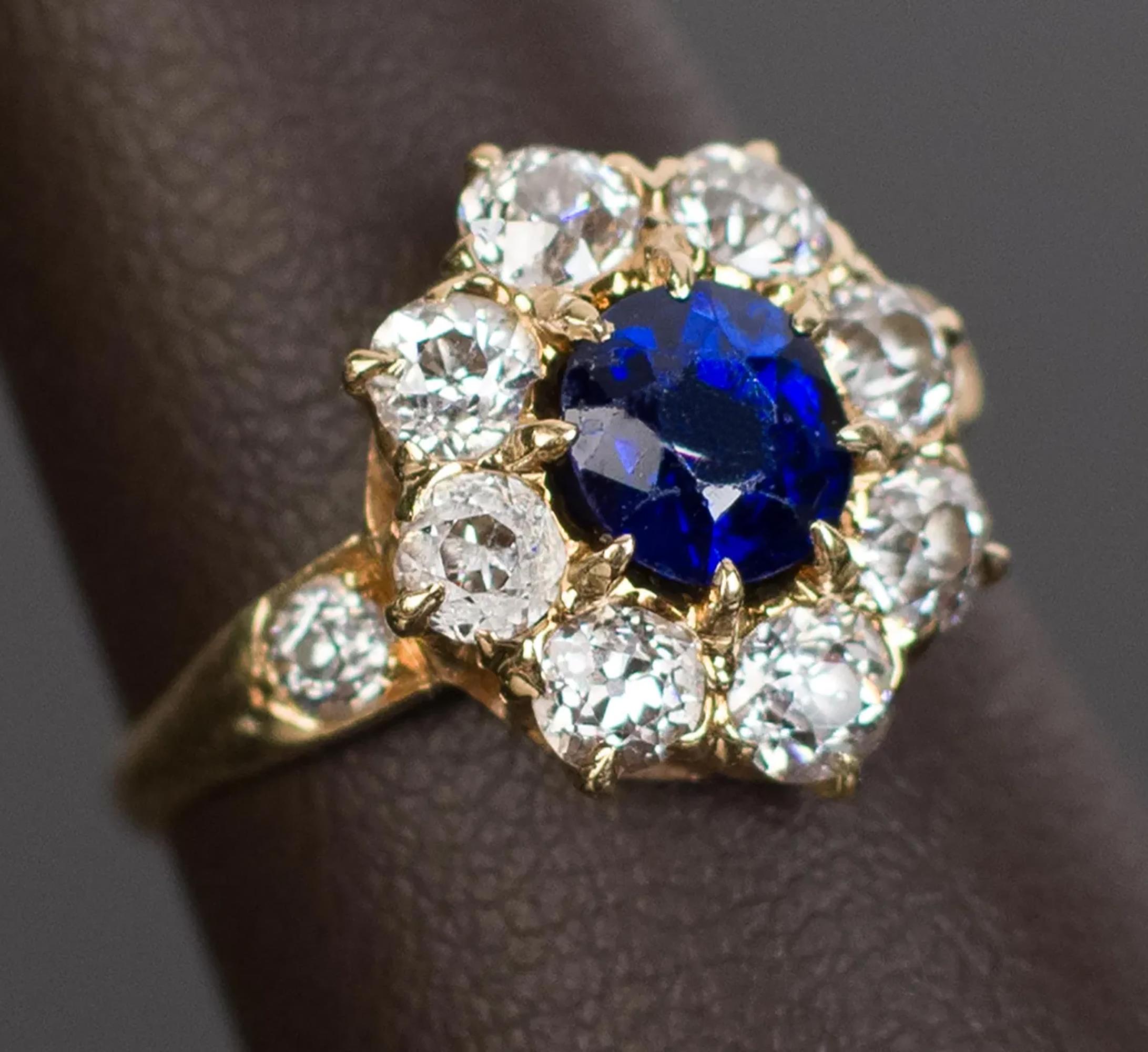 Antique Victorian ROYAL-BLUE GIA 2.29ct No Heat Oval Old Mine Sapphire Diamond Cluster 18k Gold Ring

BEHOLD THE MAGIC, THE LEGENDARY SAPPHIRES FROM PAILIN -  beauty isn't just stunning, it has history.
Own a piece of history with this exceptional