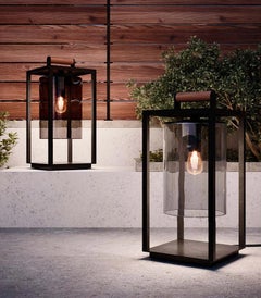 Royal Botania Outdoor Dome Floor Lamp with Black Smoke Glass