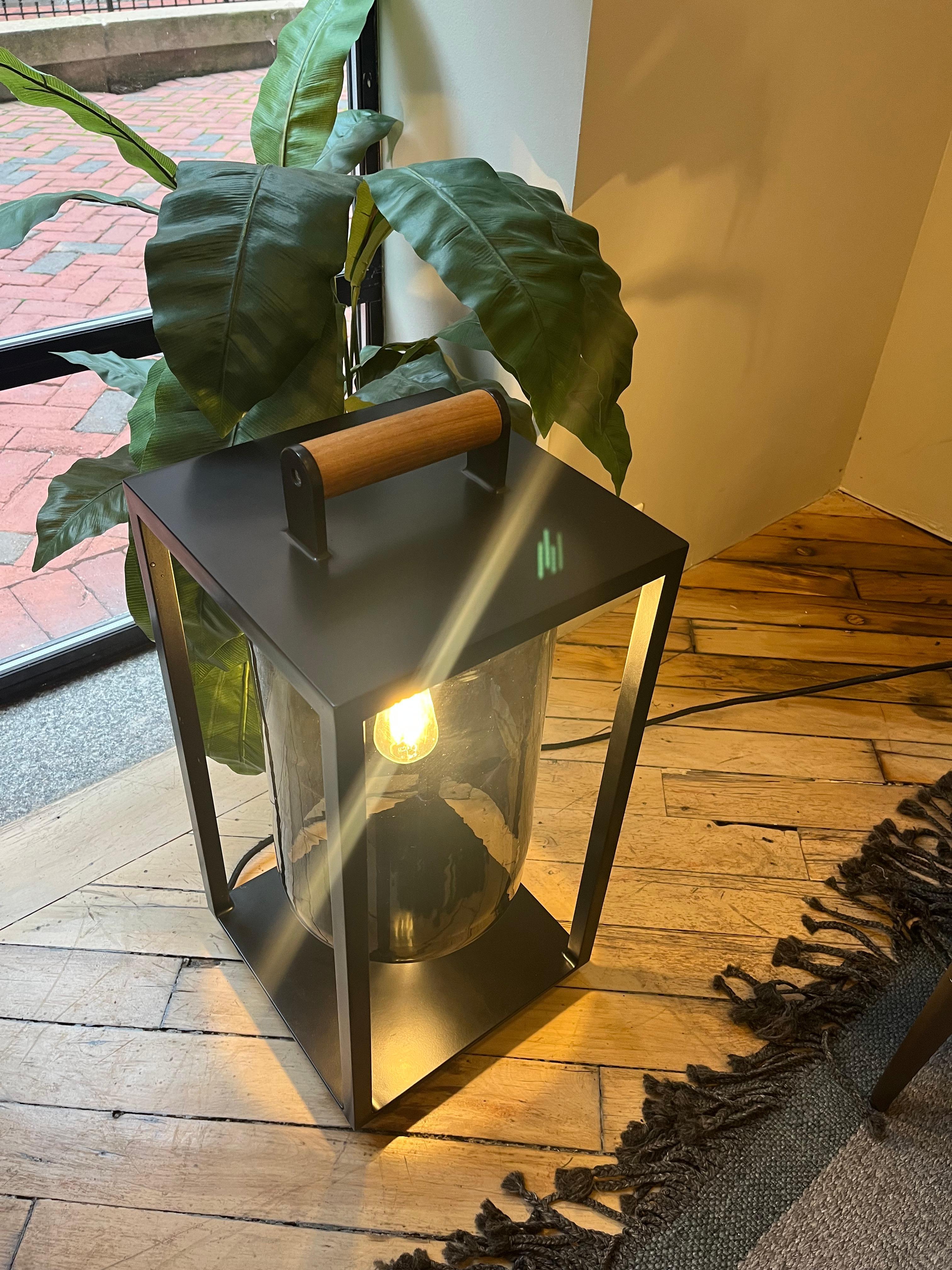 Royal Botania Outdoor Dome Floor Lamp with Black Smoke Glass   In Excellent Condition For Sale In Boston, MA