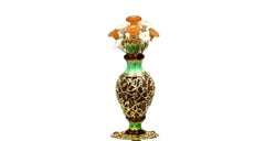 Royal Bouquet Monumental Centerpiece 18K Gold Carved Agate-Handcrafted To Order