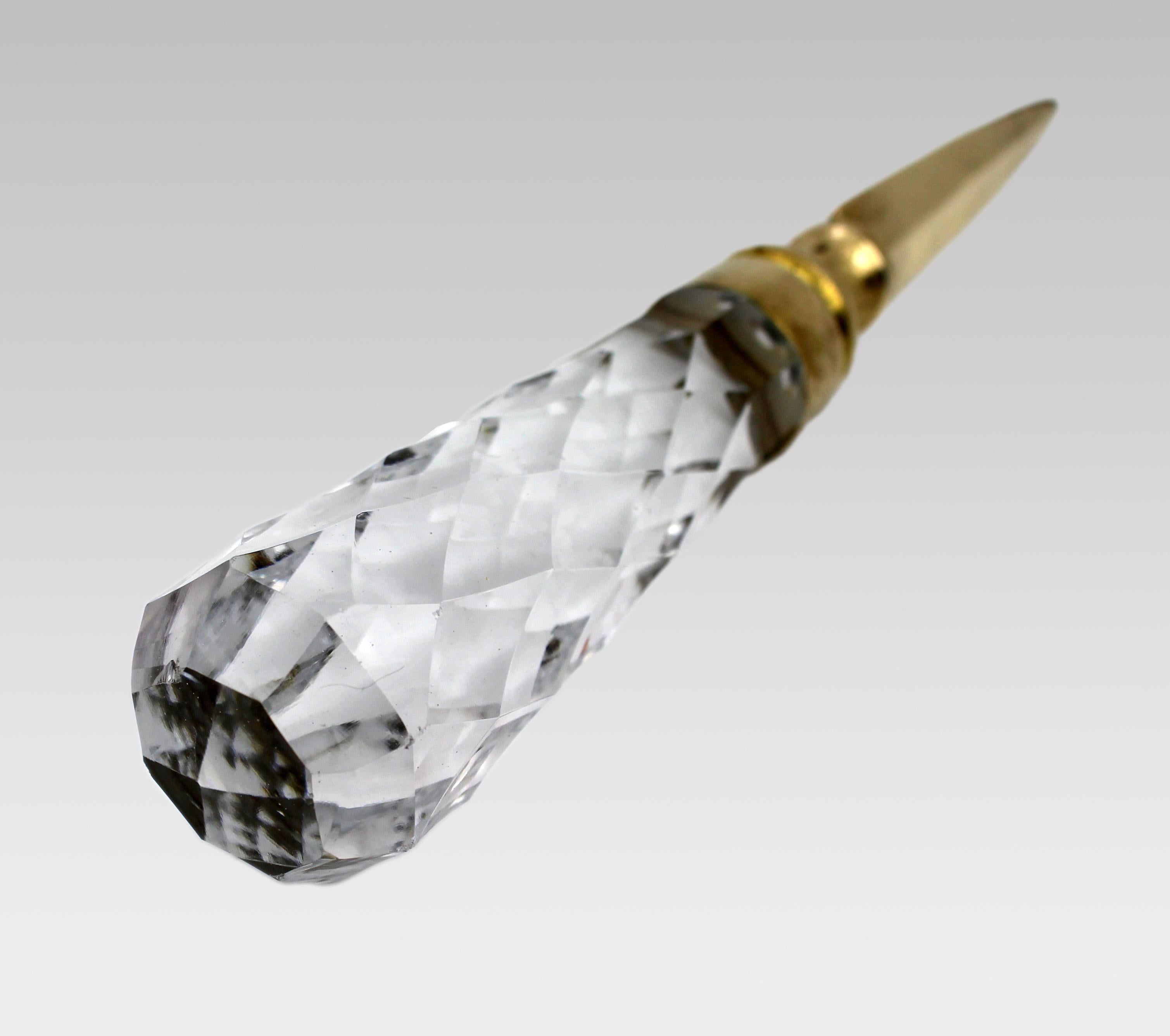 Royal Brierley Crystal and Brass Letter Opener, Boxed, England For Sale 2