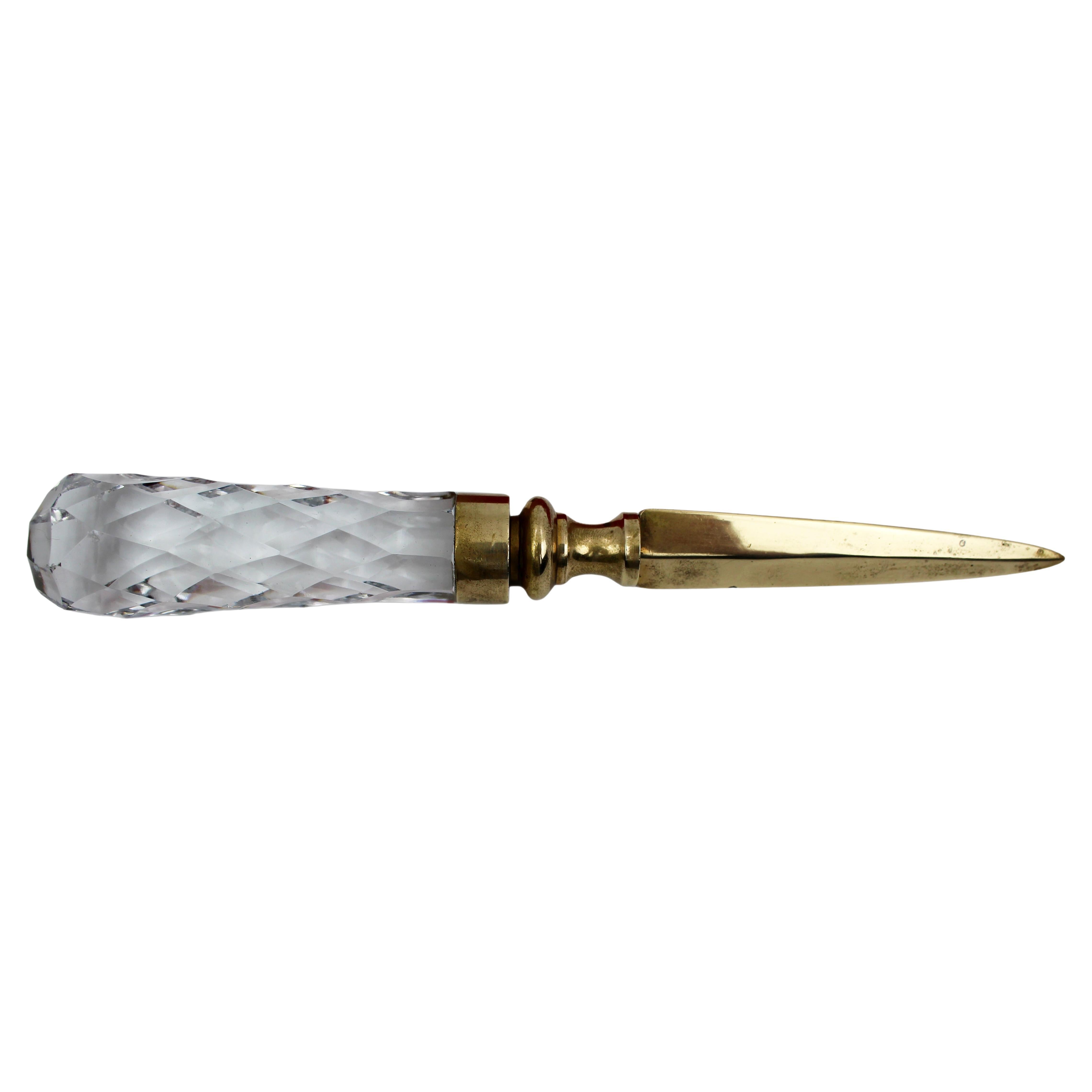 Royal Brierley Crystal and Brass Letter Opener, Boxed, England