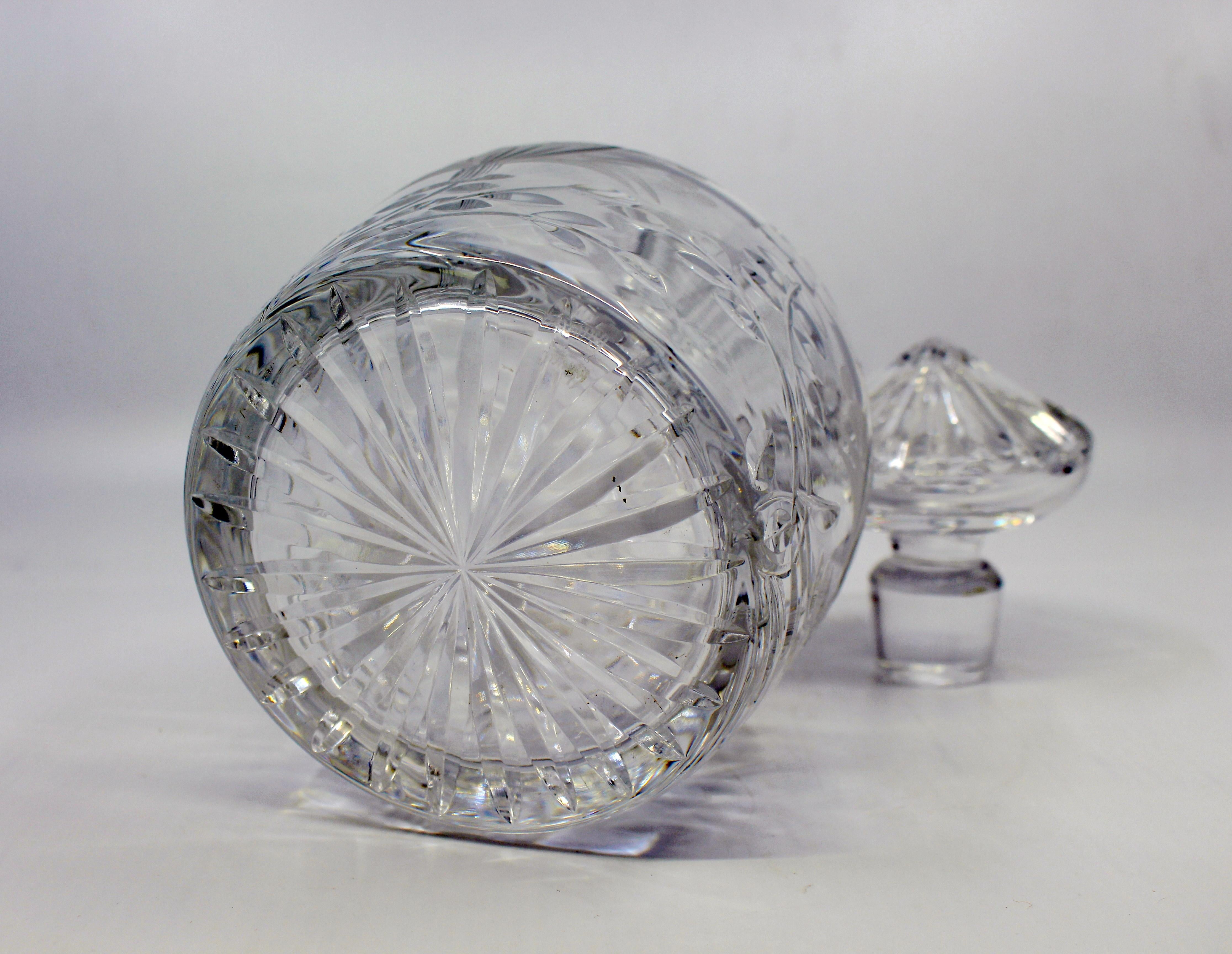 Royal Brierley Cut Glass Honeysuckle Mushroom Shaped Decanter For Sale 1