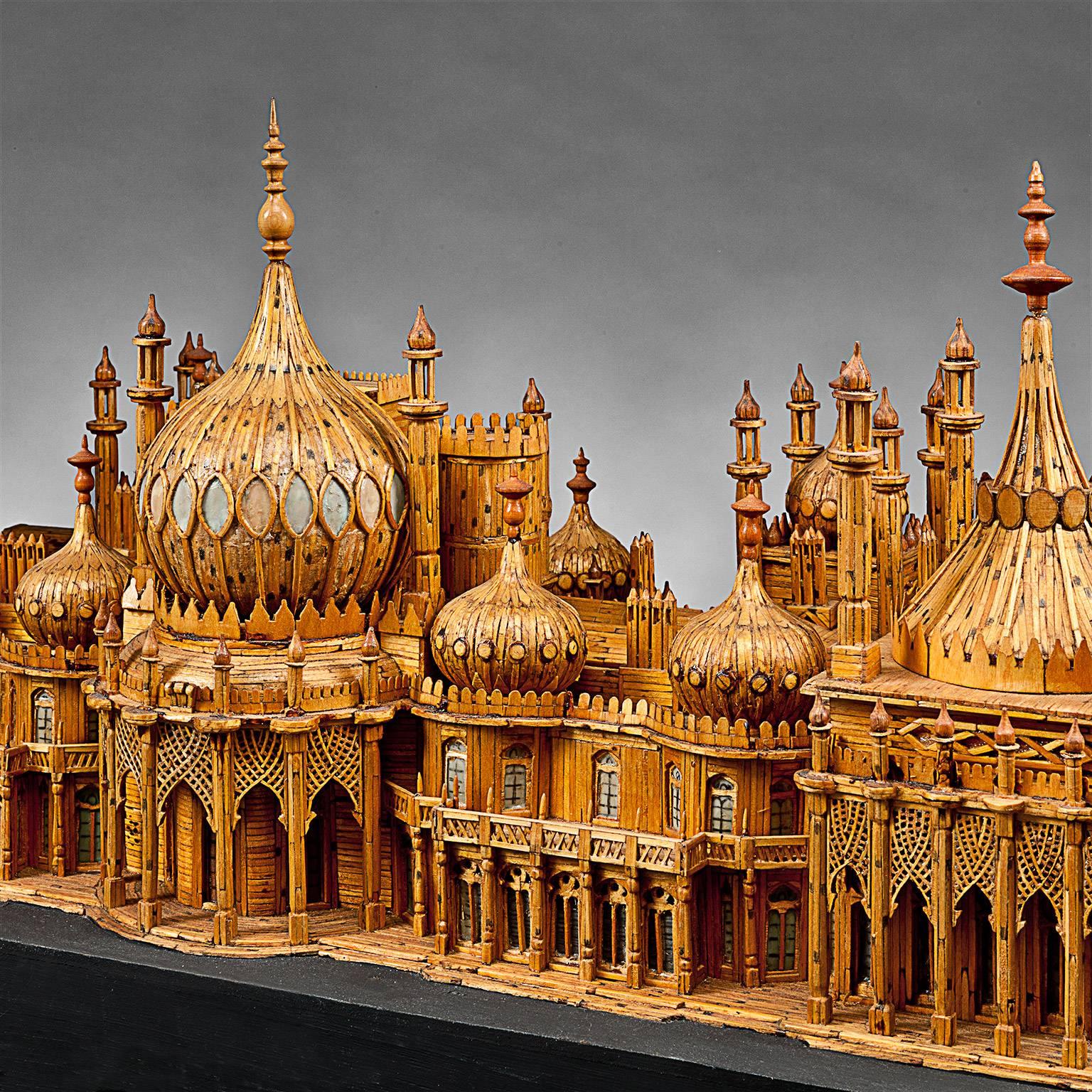 Anglais Modèle architectural du Pavillon Royal de Brighton en allumettes par Bernard Martell en vente