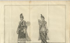 Royal Burmese Official & His Wife in State Attire – Antique Costume Print, c1800