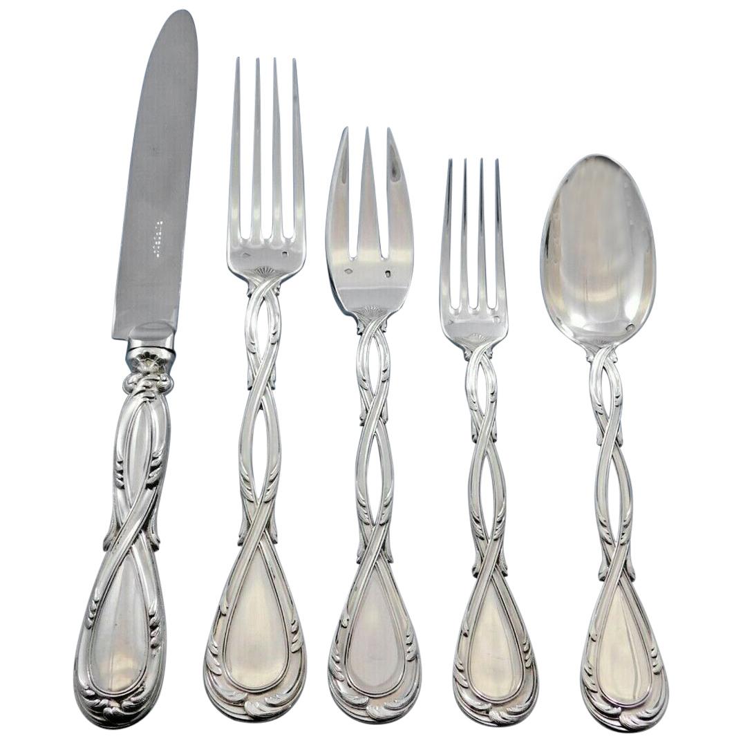 Royal by Puiforcat France Sterling Silver Flatware Set for 4 Service 20 Pieces