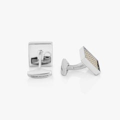 Royal Cable Square Cufflinks in Sterling Silver with 18k Gold