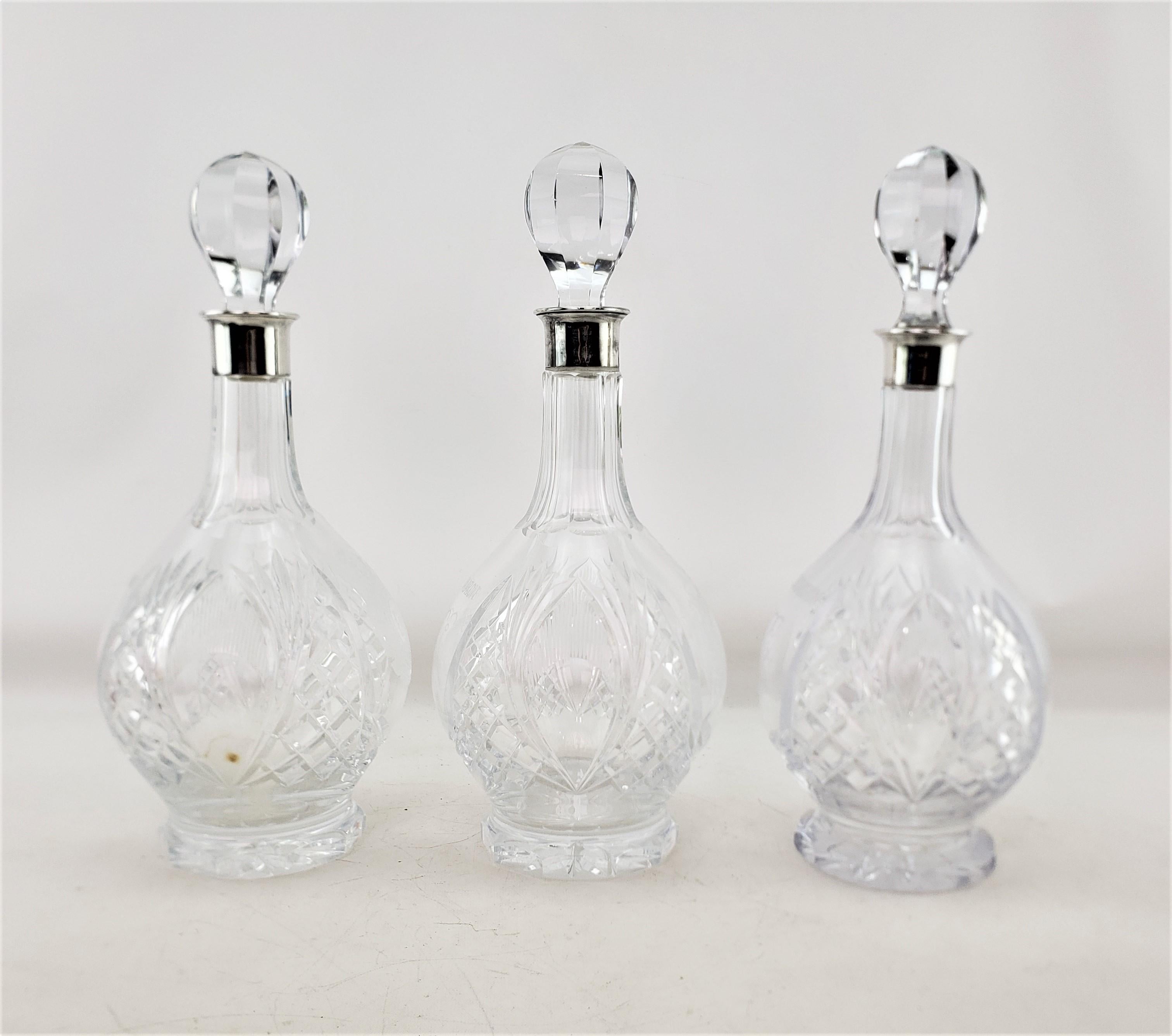 Royal Canadian Engineers Field Squadron Etched Cut Crystal & Sterling Decanters For Sale 4