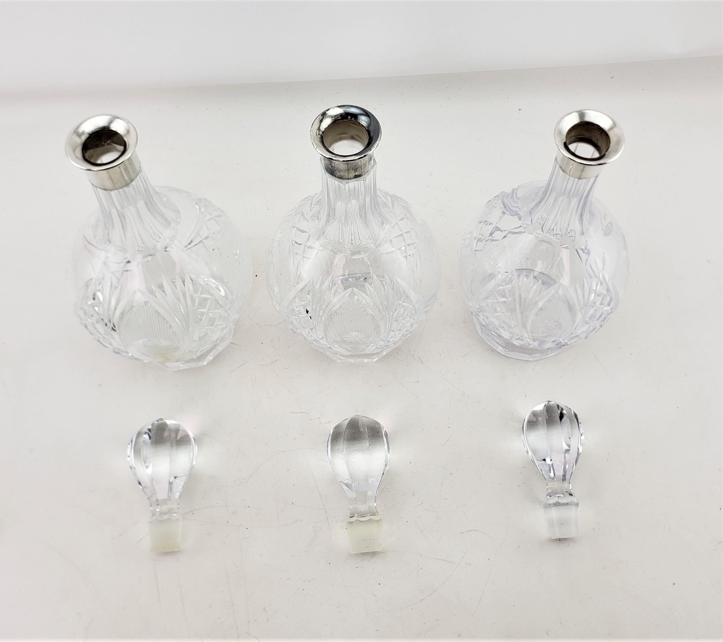 Royal Canadian Engineers Field Squadron Etched Cut Crystal & Sterling Decanters For Sale 5