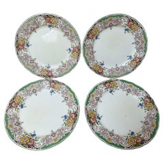 Royal Cauldon Plate, 19th century, Porcelain, green Floral Intricate Border 1920