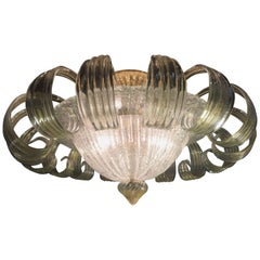 Royal Chandelier Ceiling Leaves Barovier & Toso, Murano, 1990s