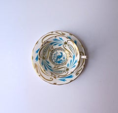 Royal Chelsea Porcelain Coffee or Tea Cup and Saucer with Bird Design