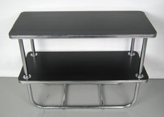 Royal Chrome Beistelltisch mit schwarzer Platte