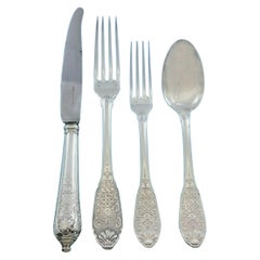 Royal Cisele by Christofle or Cardeilhac Sterling Silver Flatware Service Set