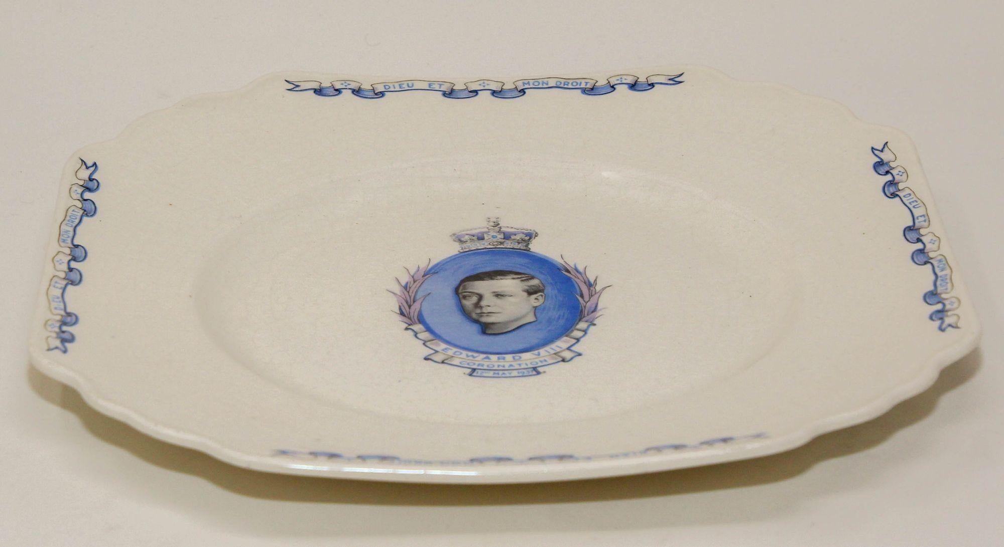 Assiette de couronnement en porcelaine de collection royale Edward VIII 1936 Wedgewood Angleterre 5