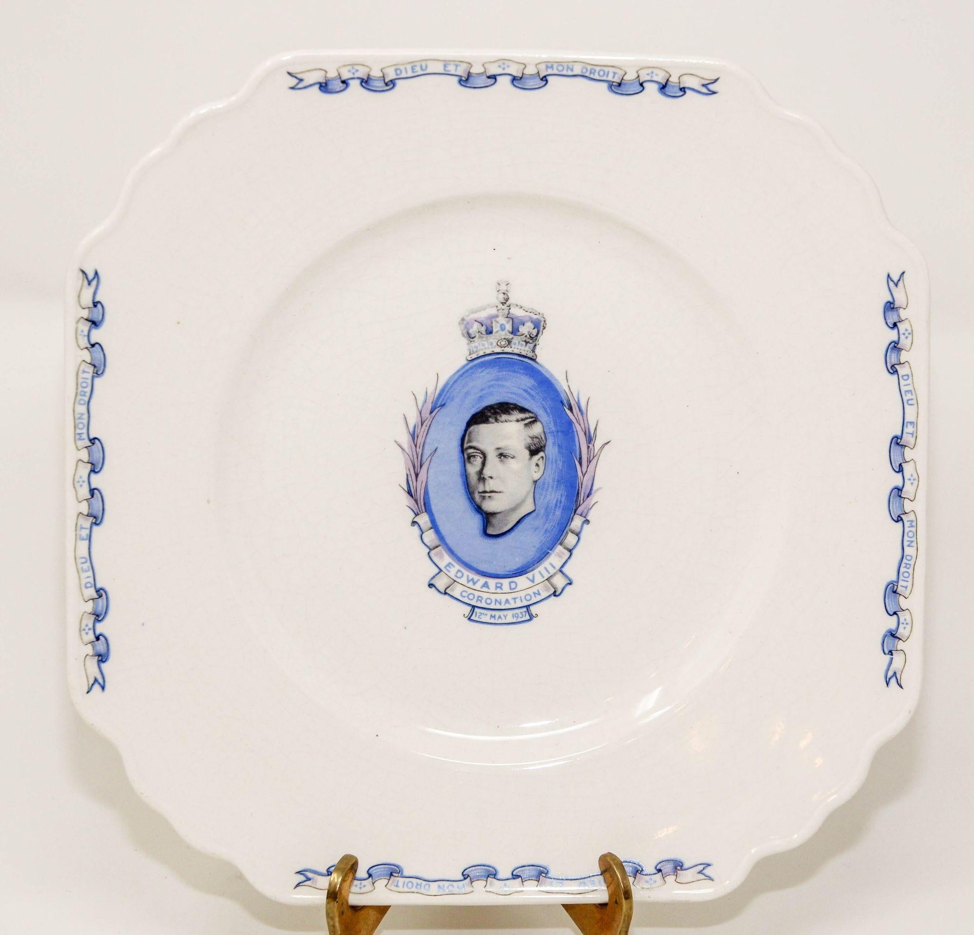 Royal Collectible Porcelain Coronation Plate Edward VIII 1936 Wedgewood England 6