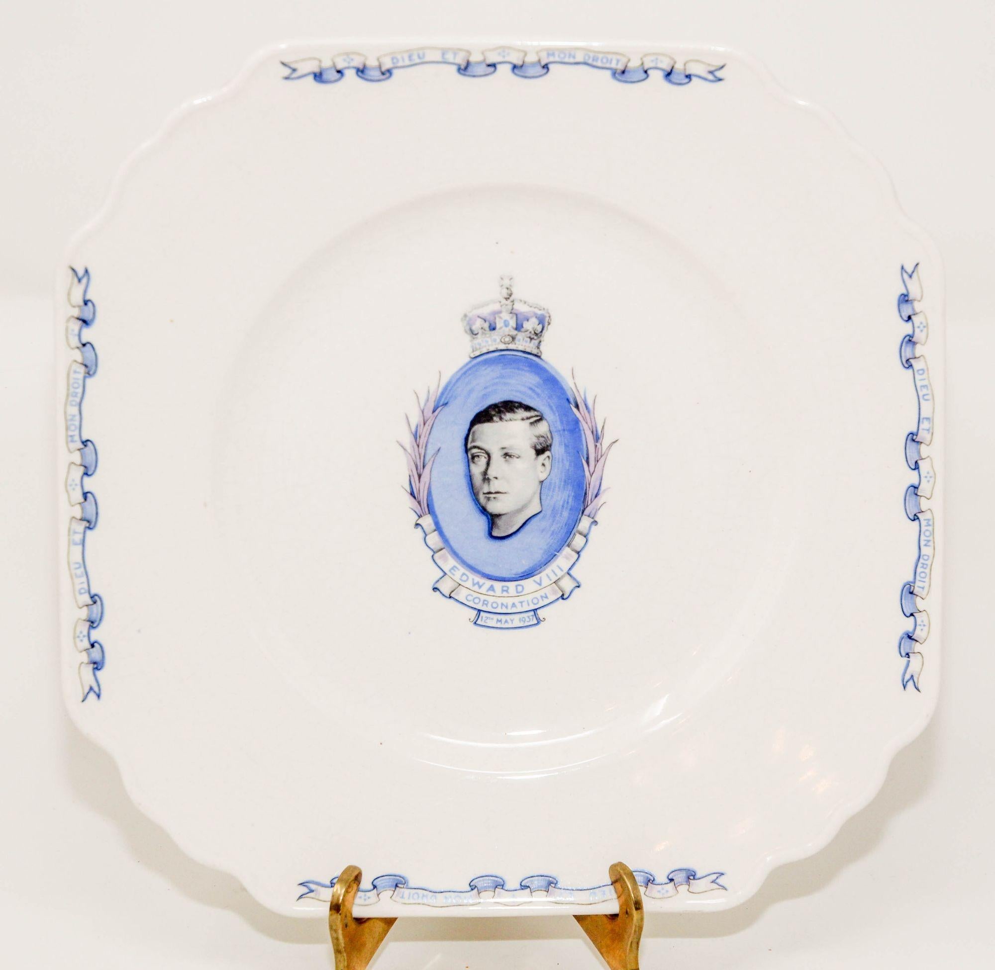 Royal Collectible Porcelain Coronation Plate Edward VIII 1936 Wedgewood England 9