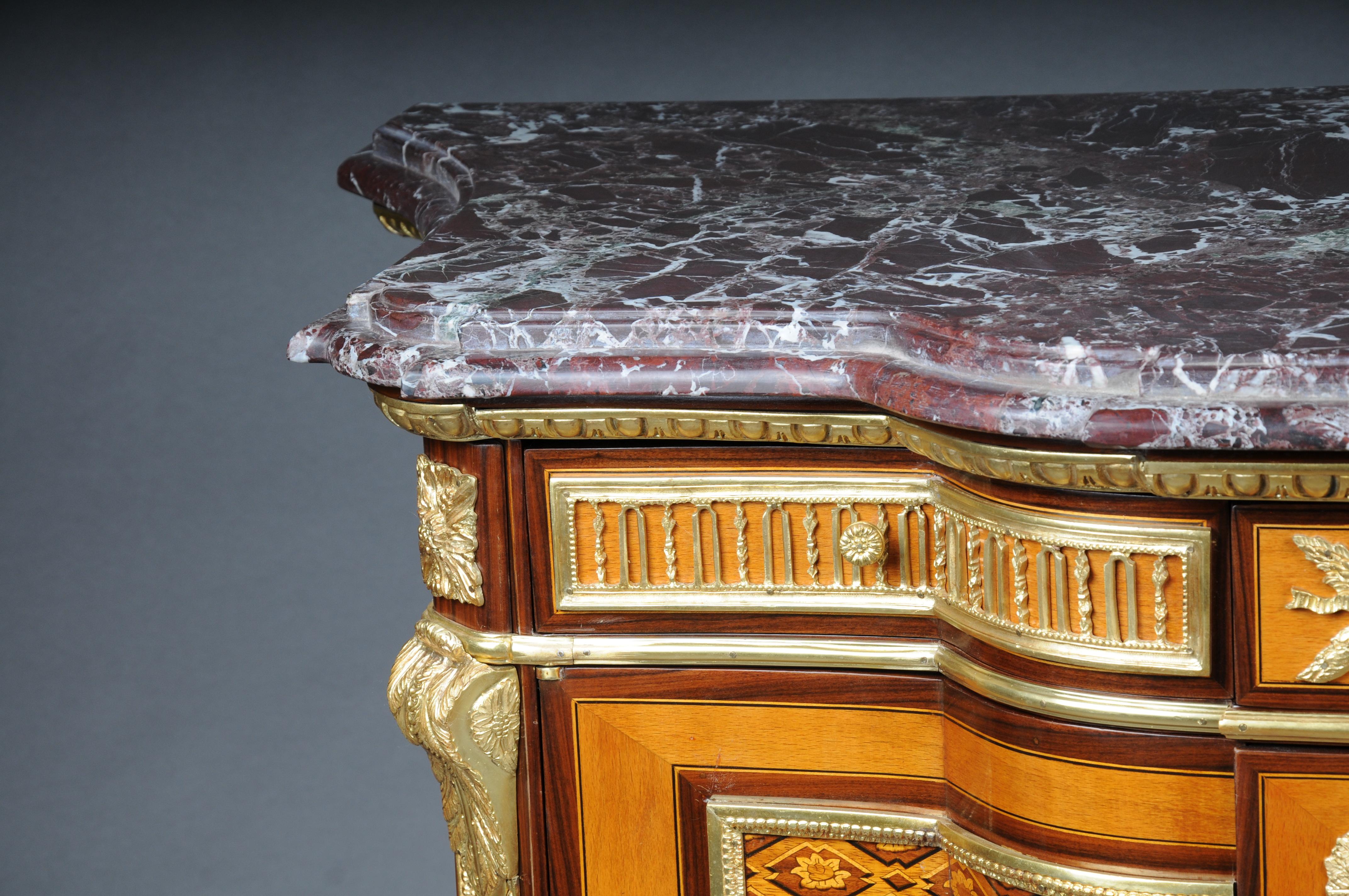 Hand-Carved Royal Commode/Chest of Drawers after Jean Henri Riesener For Sale