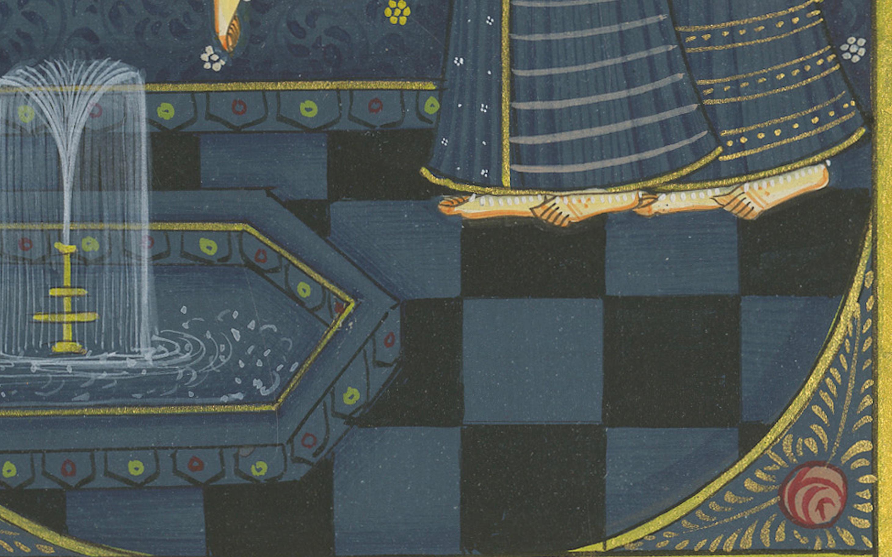 Paper Royal Conclave: A Manuscript Glimpse into Persian Courtly Life For Sale