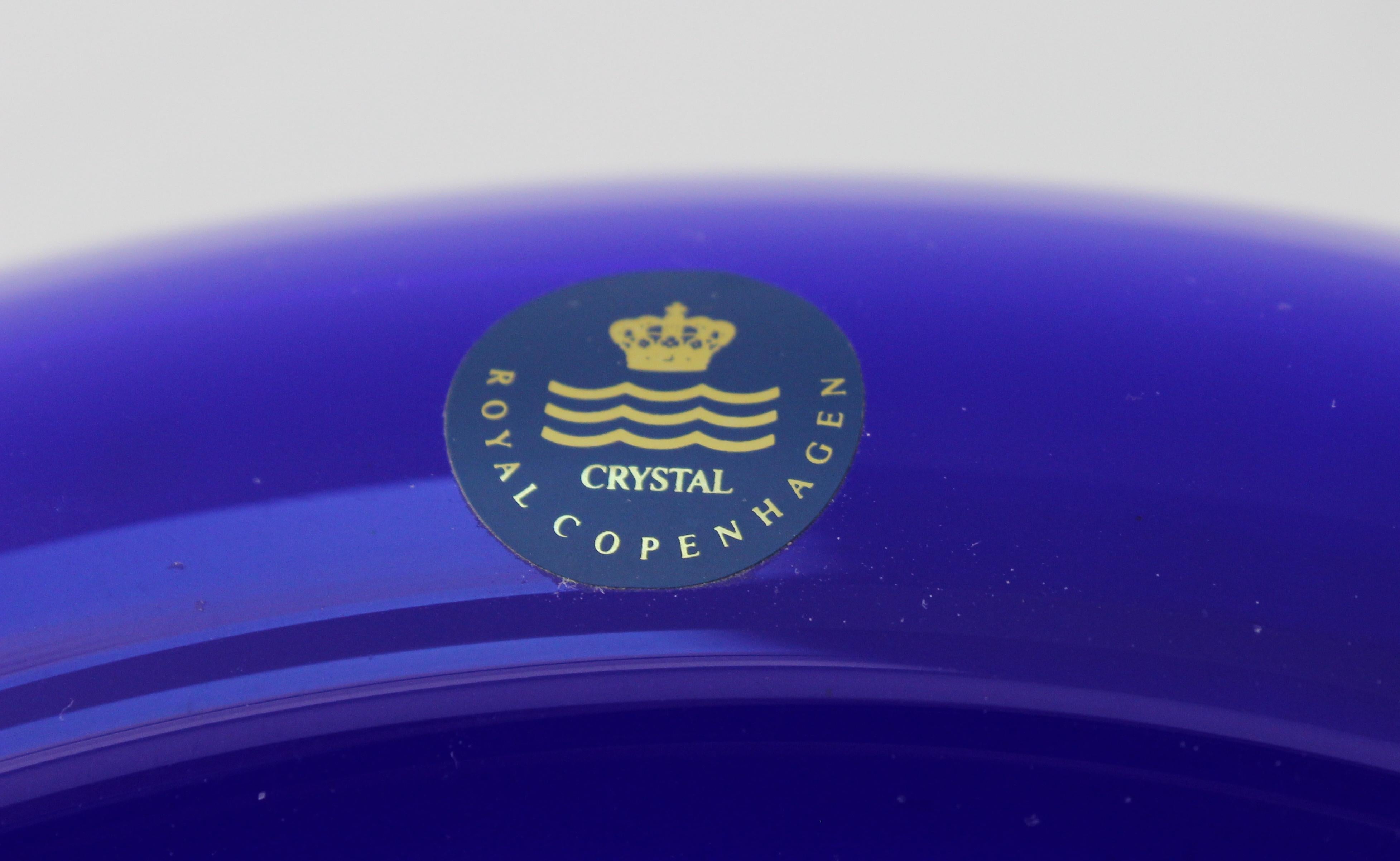 Danish Royal Copehagen Cobalt Blue Crystal Bowl