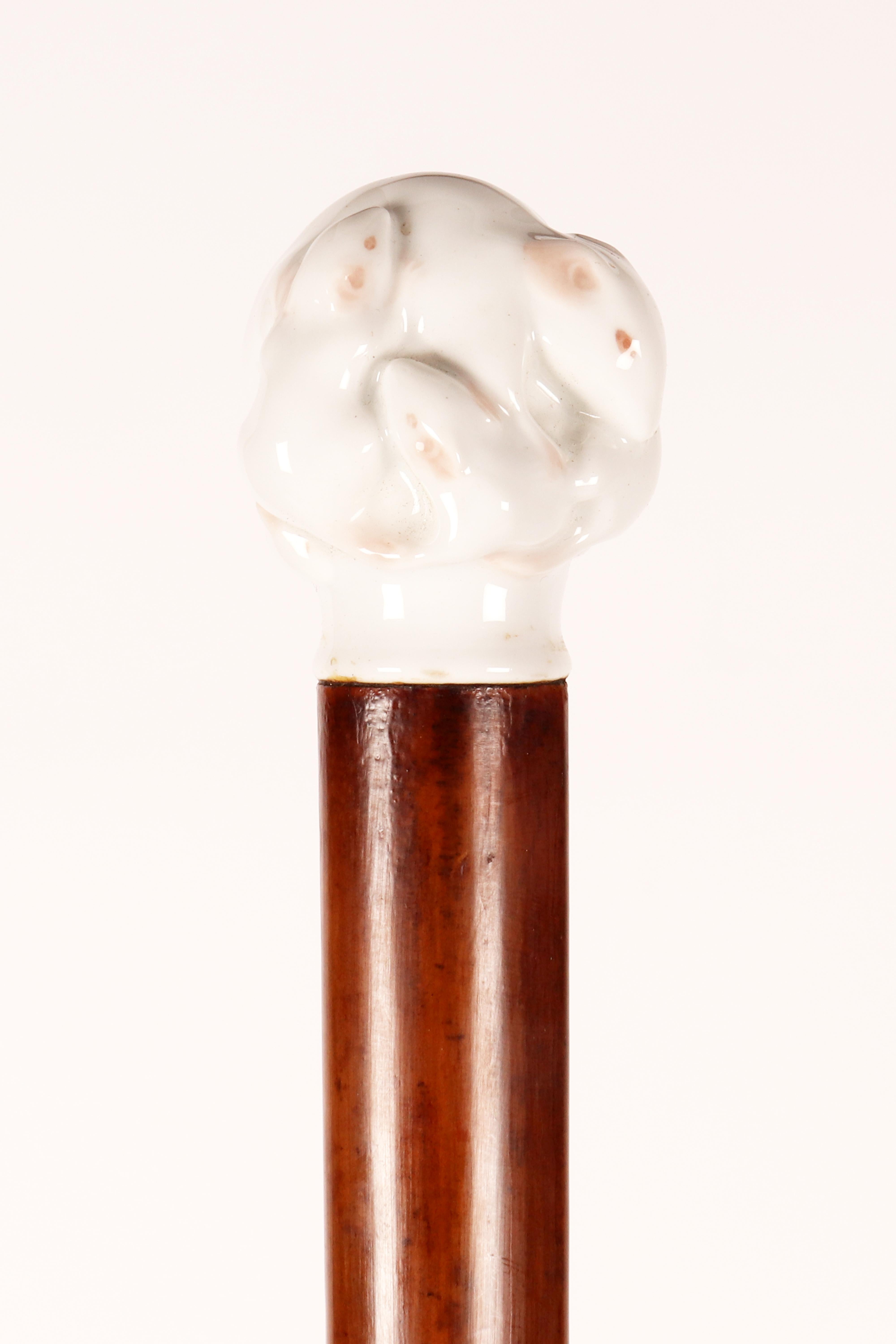 Danois Canne en porcelaine royale de Sticks, Danemark, seconde moitié du XIXe siècle. en vente