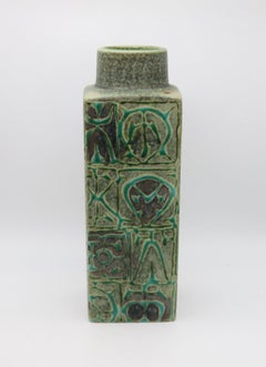 ROYAL COPENHAGEN 1960 Niels Thorson Mid Century Glazed Porcelain Square Vase