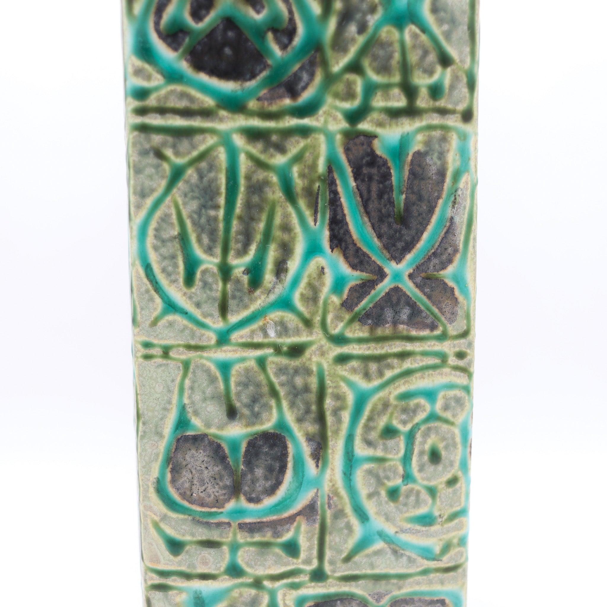 Danish ROYAL COPENHAGEN 1960 Niels Thorson Mid Century Glazed Porcelain Square Vase For Sale