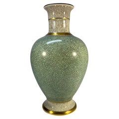 Royal Copenhagen 1962 Pale Green Crackle Glazed Porcelain Vase #3032