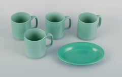 Royal Copenhagen, "4 All Seasons". Four coffee mugs and small oval dish.