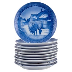 Royal Copenhagen, a Set of Ten Christmas Plates, 1980-1989