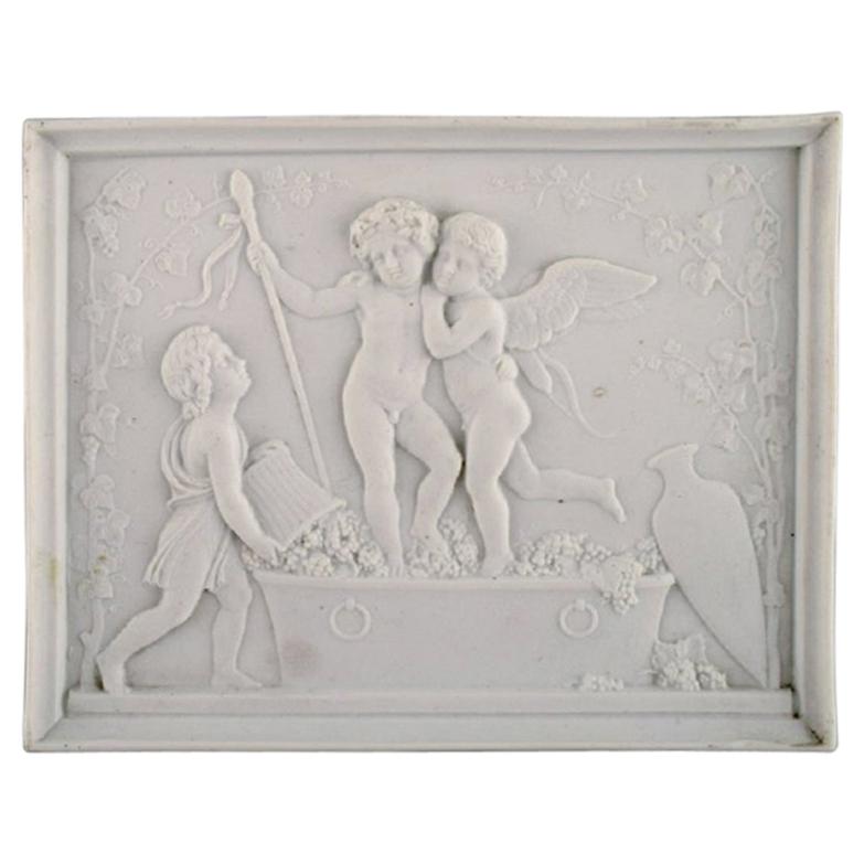 Royal Copenhagen after Thorvaldsen, Antique Biscuit Wall Plaque, 1870s-1880s
