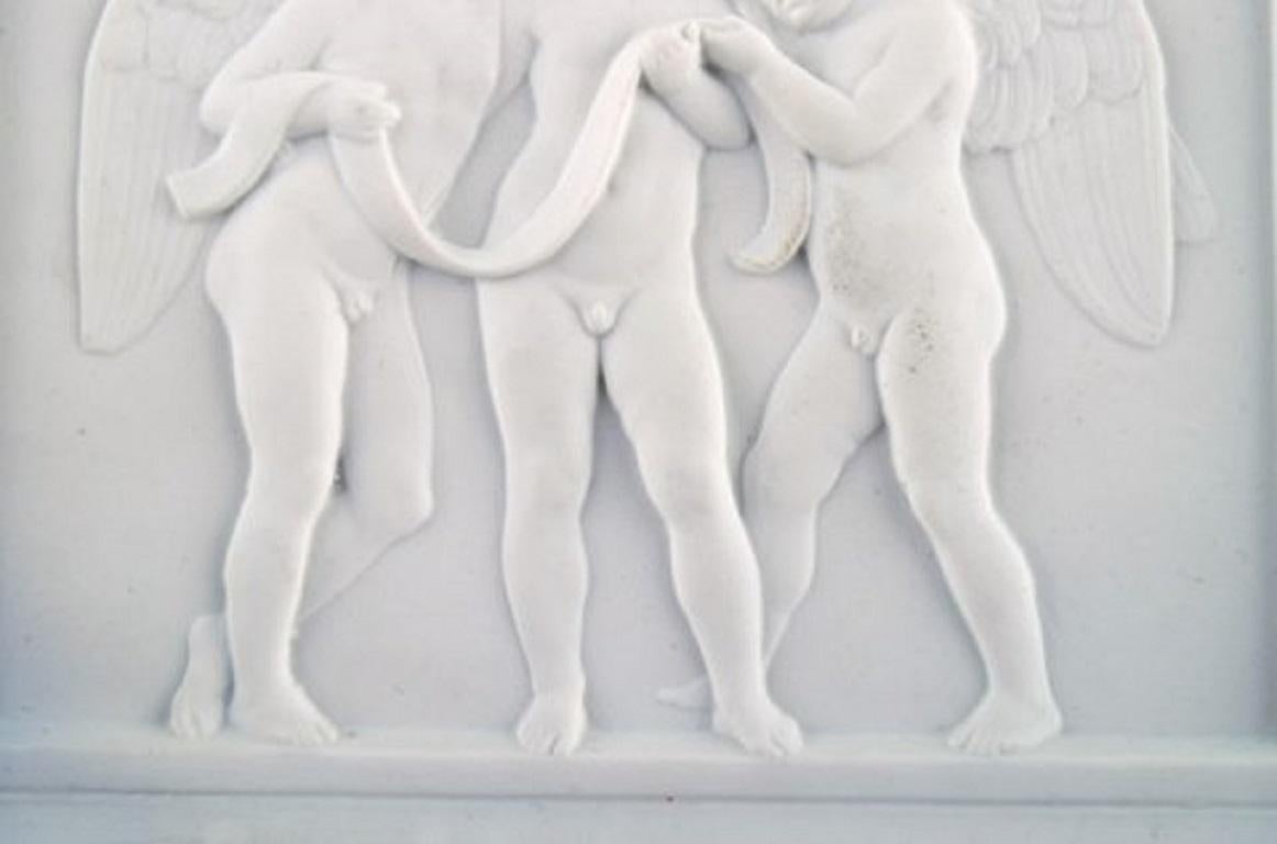 Neoclassical Royal Copenhagen after Thorvaldsen, Antique Rare Biscuit Plaque, 1870s For Sale