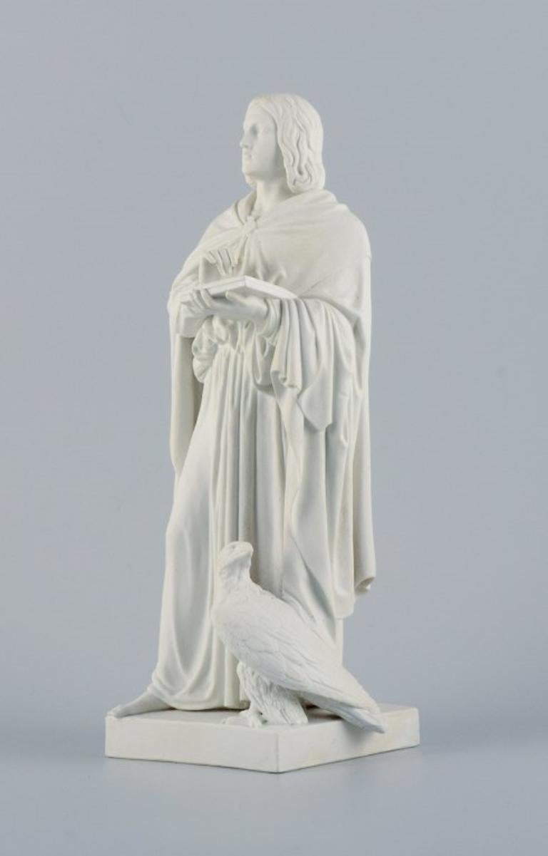 Neoclassical Royal Copenhagen after Thorvaldsen. Figure of Apostle Johannes with the Eagle For Sale